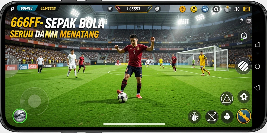Tampilan dalam game 666FF saat mengambil penalti dengan aksi dramatis.