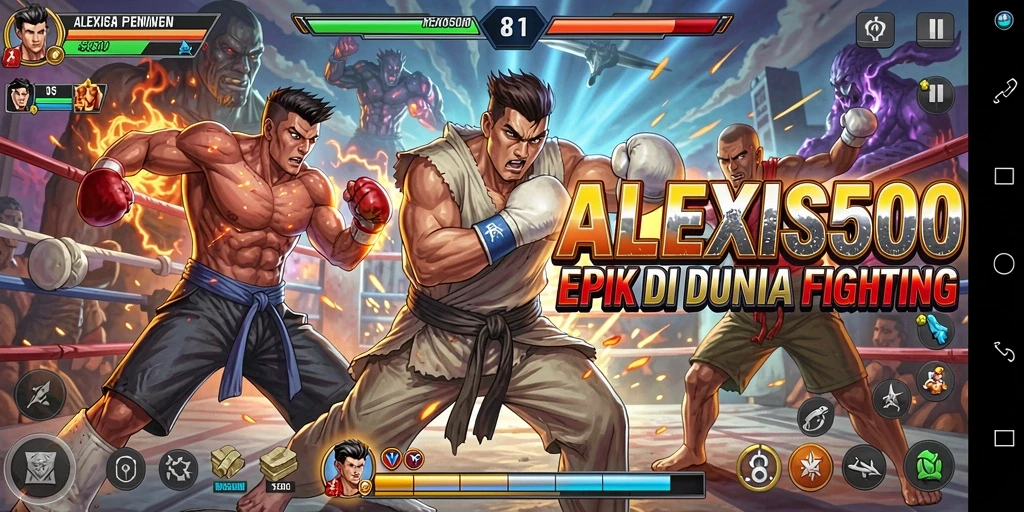 Gameplay ALEXIS500 menampilkan pertarungan yang seru dan mendebarkan.