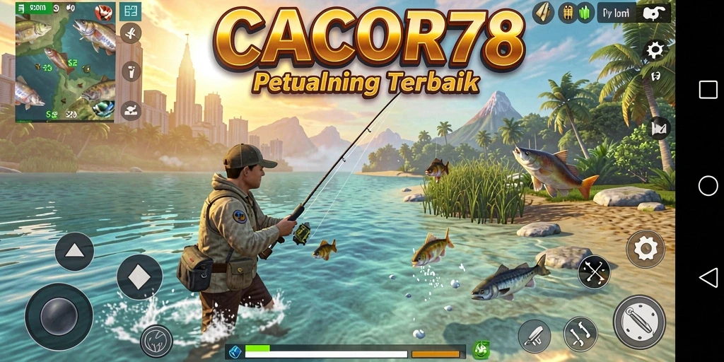 Gameplay CACOR78 menampilkan suasana memancing yang menenangkan dan memikat.
