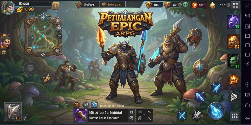 Tangkapan layar gameplay seru dalam dunia ARPG ID098.