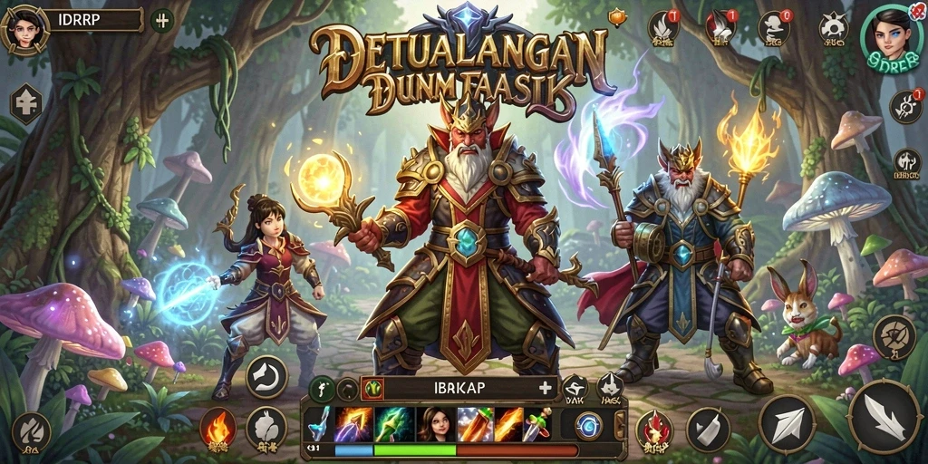 Screenshot gameplay IDRRP menunjukkan pertarungan epik dan karakter yang menarik.