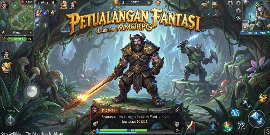 Screenshot gameplay dari KO857 yang menunjukkan keindahan dunia MMORPG.