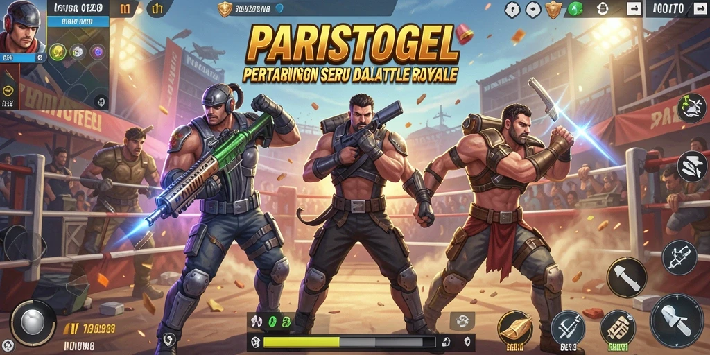 Tangkapan layar gameplay PARISTOGEL menunjukkan aksi seru dan strategi di arena.