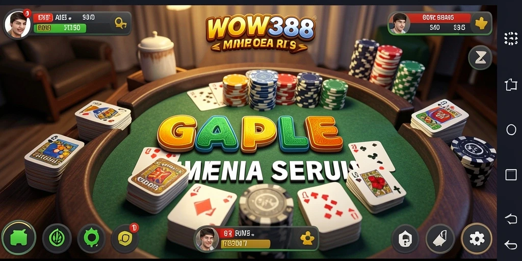 Tampilan permainan Gaple yang seru dan interaktif di WOW388.
